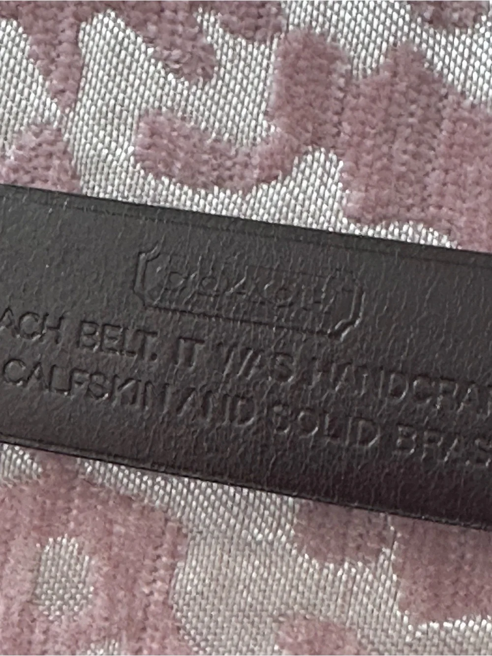 Coach Men's Black Leather Belt with Silver Buckle